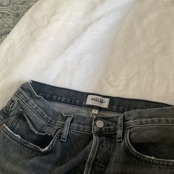 Agolde black high rise straight jeans - Picture 2 of 3